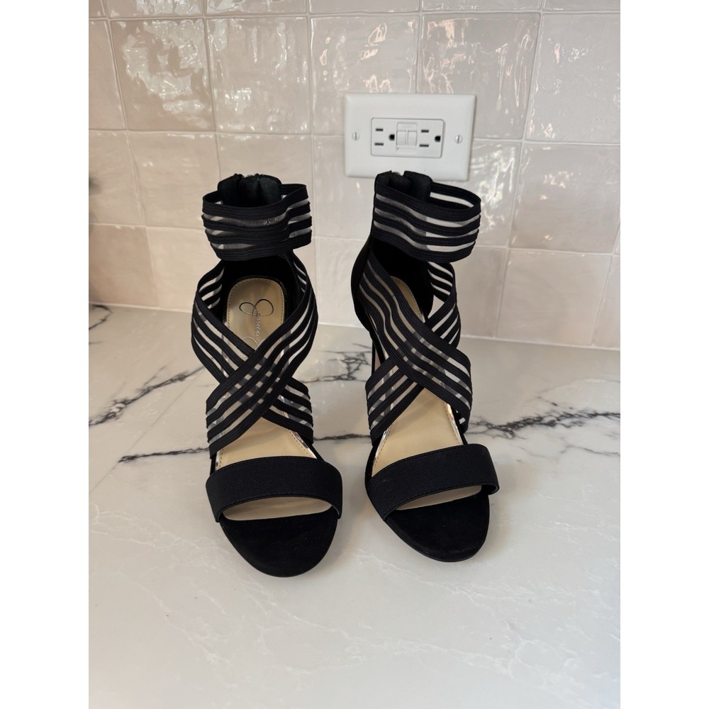 Gorgeous & Elegant Jessica Simpson Black Strappy High Heel Shoes‎